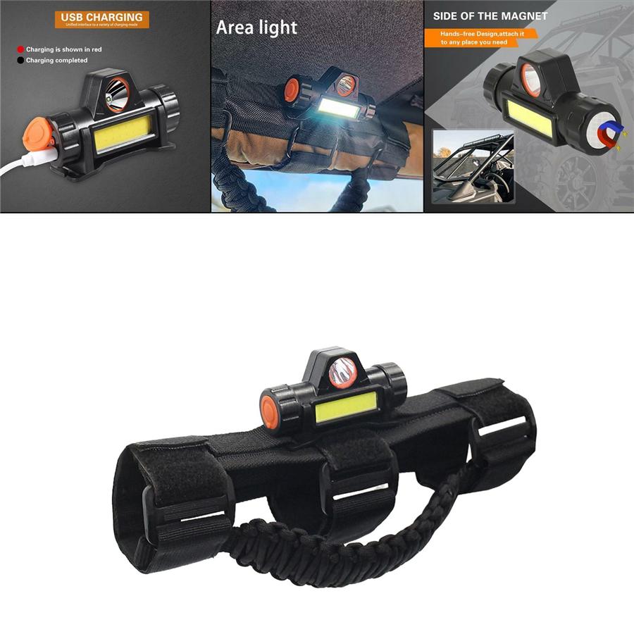 1pc Roll Bar Grab Handles W/Dome Light For Jeep Wrangler 1945-2021 YJ TJ JK JL