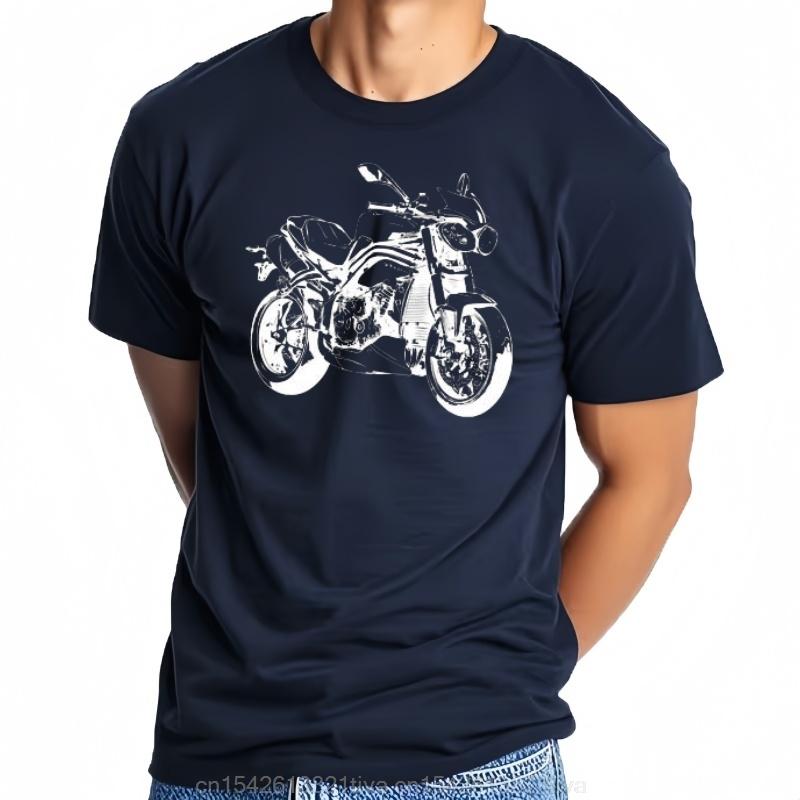 2022 Neue Sommer MäNner Hip Hop Tshirt Tshirt StraßE Motorrad Speedtriple 1050 Schlanke Tshirt