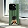 The Lazy Cat with Coffee Phone Case For iPhone 17,16,15,14,13,12,11 Plus,Pro Max,XS,Colorful Silver Black Cover