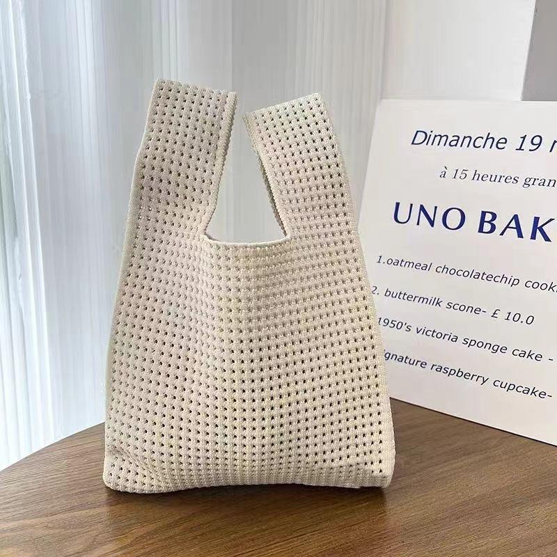 

Сумка женская мини-сумка с узлом на запястье женская повседневная цветная широкая полосатая клетчатая сумка-тоут многоразовая сумка для покупок 20x21cm