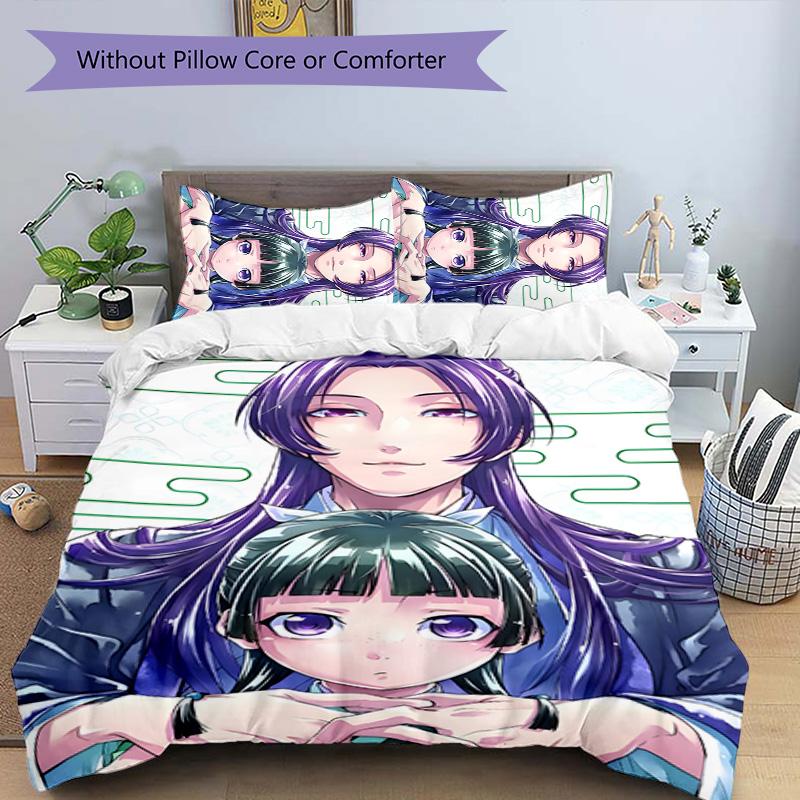 3pcs The Apothecary Diaries Design Cover Set - HD Printed Bedding with 1 Cover and 2 Pillowcases - Perfect for Home and Dorm Decor