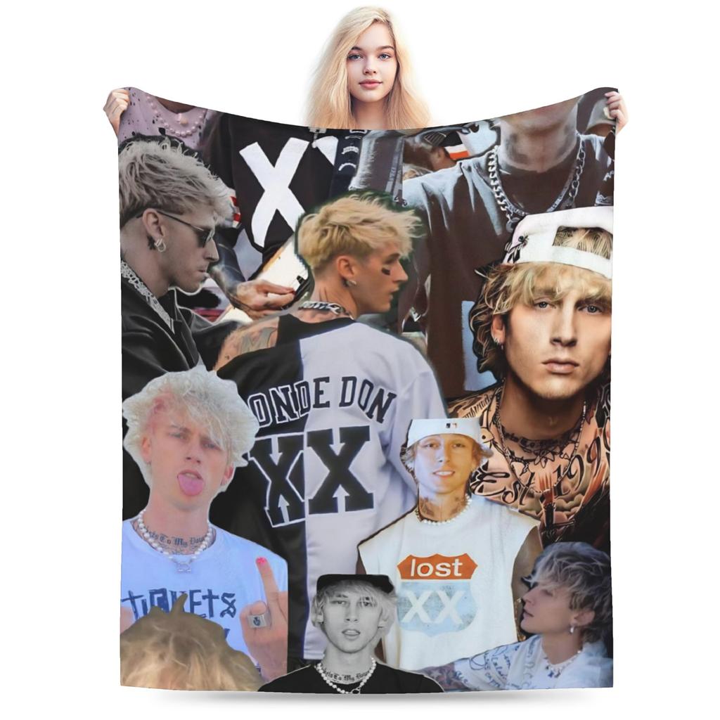 Nová MGK Lost Americana Tour - Lehká tenká flanelová deka, útulná přehozová deka, pratelná v pračce