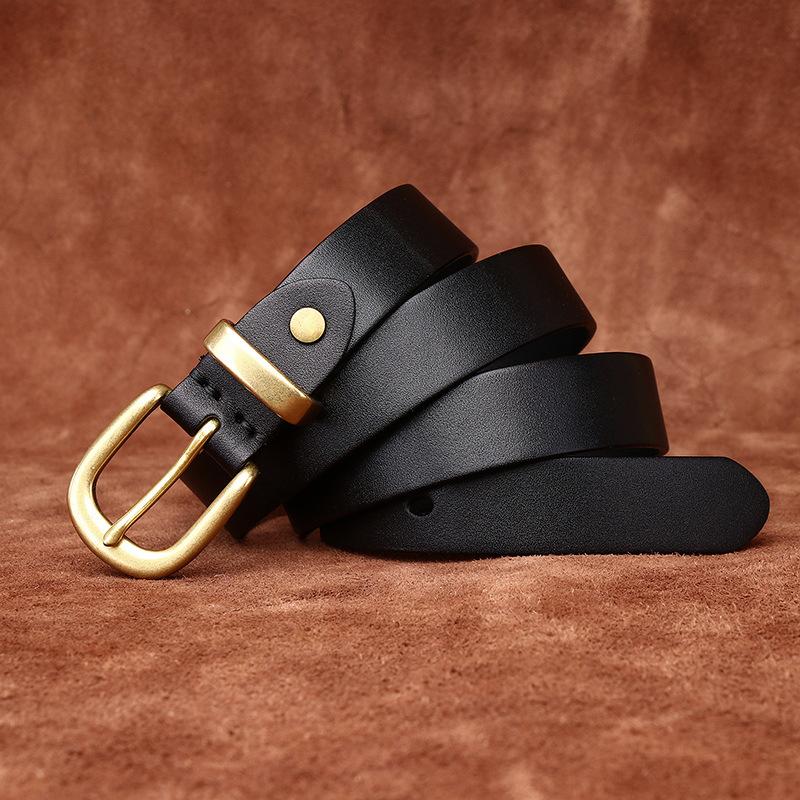 

2,8 см широкий ремень женский модный простой и универсальный первый слой коровьей кожи трендовый ремень с медной пряжкой кожаный женский ремень с пряжкой 95cm