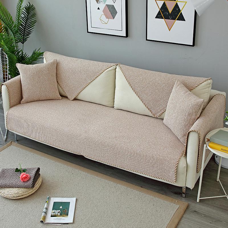 

Диванные подушки, всесезонная универсальная ткань, нескользящие зимние подушки из хлопка и льна, массив дерева, универсальный чехол, спинка из шарфа. 70*70