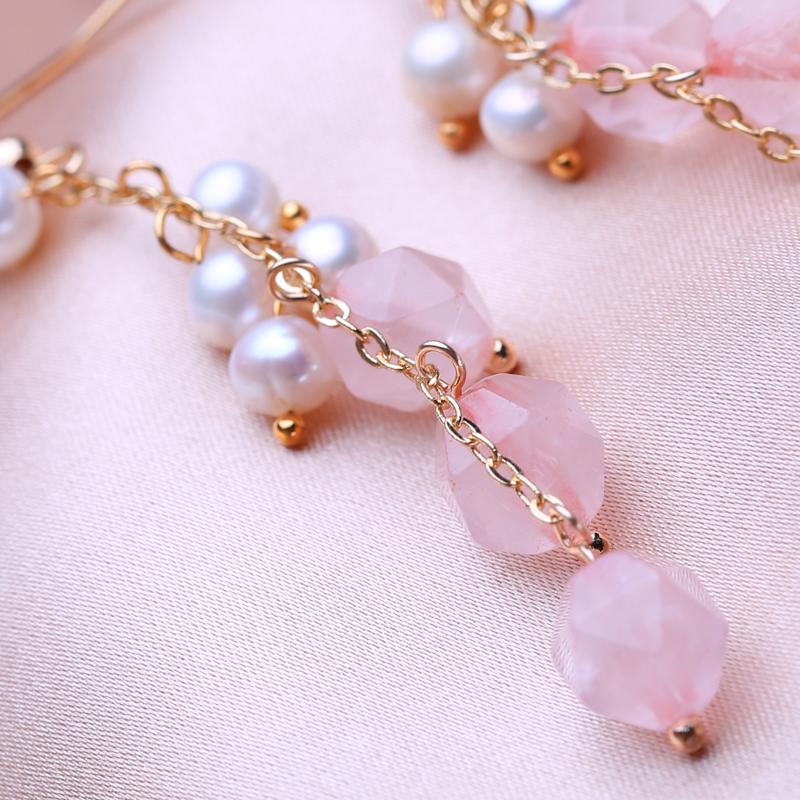 KNIKOO Tassel Drop øredobber for kvinner Mote naturlig ferskvann perle øredobber Jewerly for bryllupsfest gaver