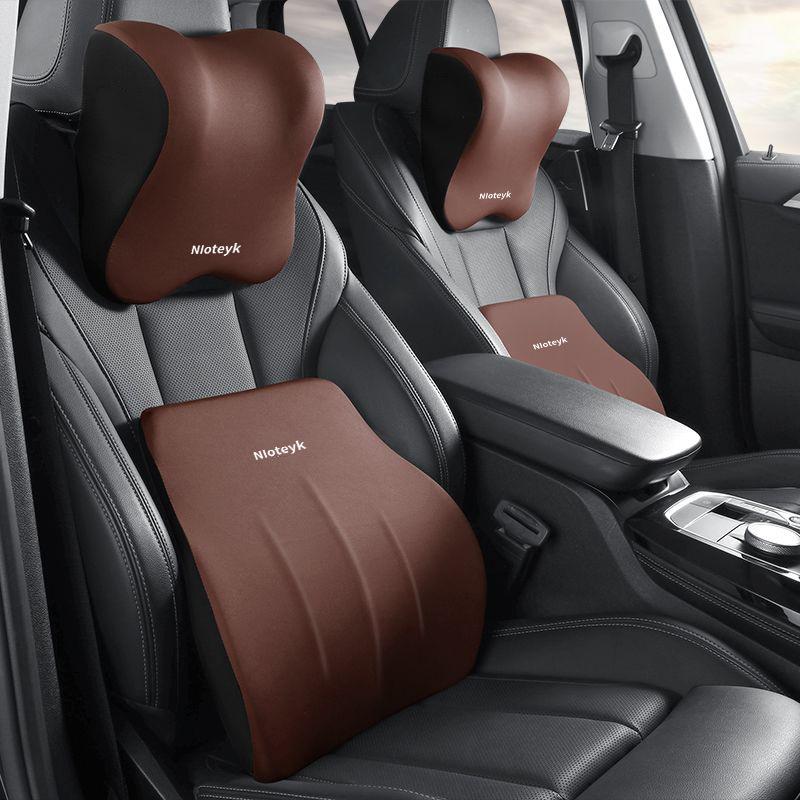 2PCS Car Headrest and Lumbar Support Neck Pillow Set Automotive Memory Foam Office Chair Headrest Fatigue Relief Travel Pillow
