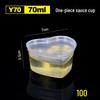 100 Tazzine di Plastica Monouso per Salse con Coperchio - Ideali per Polpa di Frutto della Passione, Salsa Piccante, Salsa di Soia e Condimenti