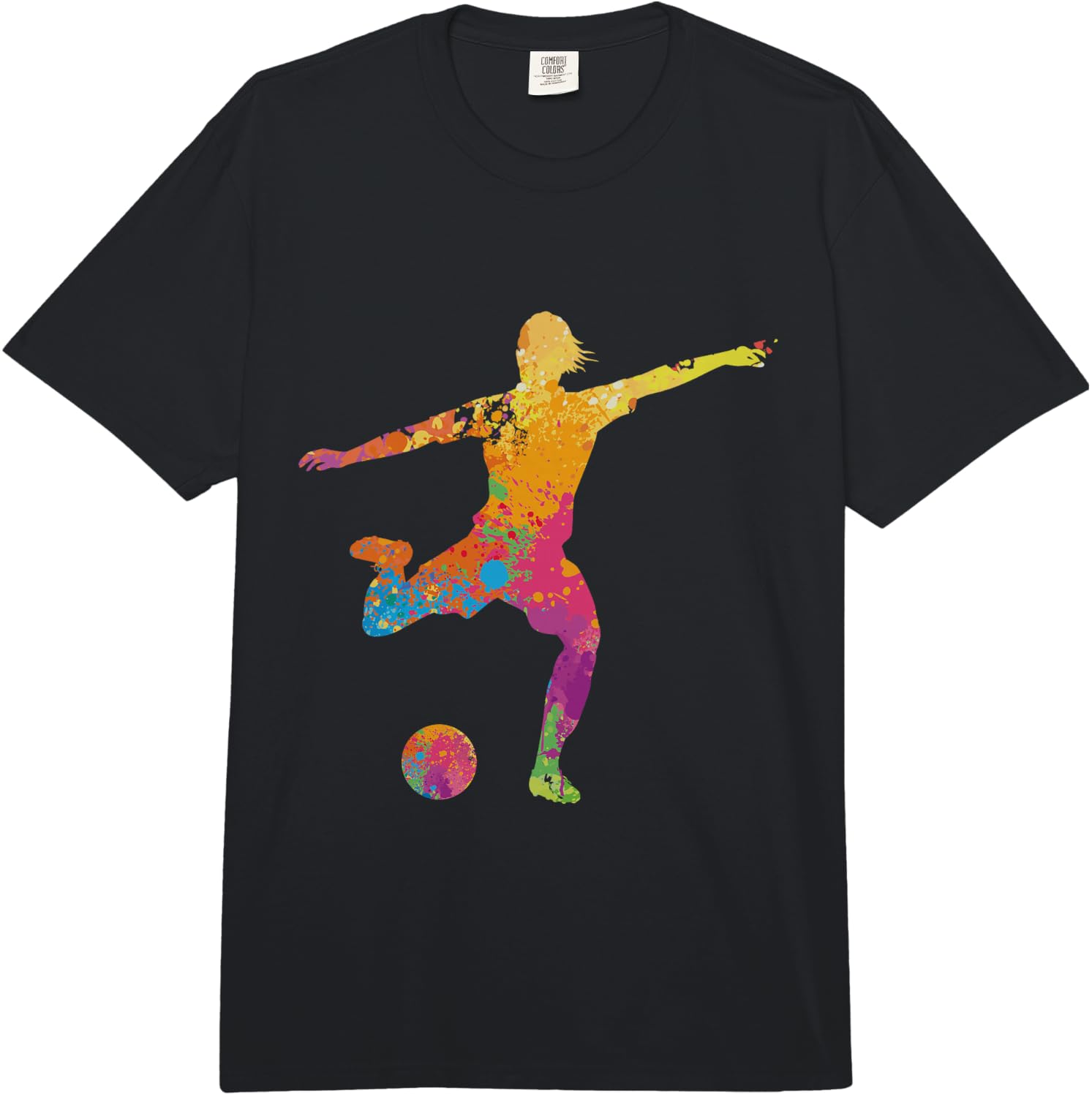 Football Goal Kick Multicoloured Football Gift Comfort Colors Adult Heavyweight Unisex T-Shirt M