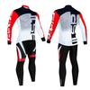 Mens Winter Cycling Jersey Bib Pants Set Breathable Warm Long Sleeve Thermal Kit Road Bike Riding