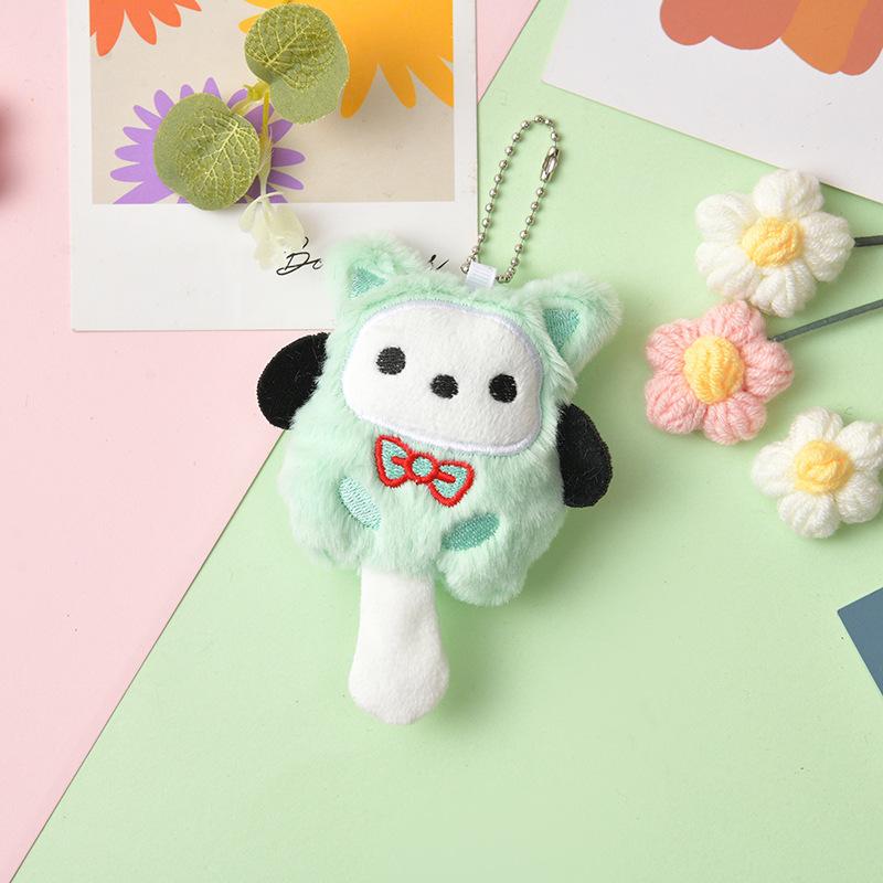 SANRIO Plush Keychain Hello Kitty MyMelody Kuromi Cinnamoroll Cartoon Animal Stuffed School Bag Pendant Backpack Decoration Doll