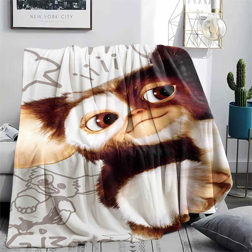 1PC Gremlins Print Flannel Blanket, High quality All Seasons, Home Decor, Warmth and Comfort, Perfect for Christmas Gifts