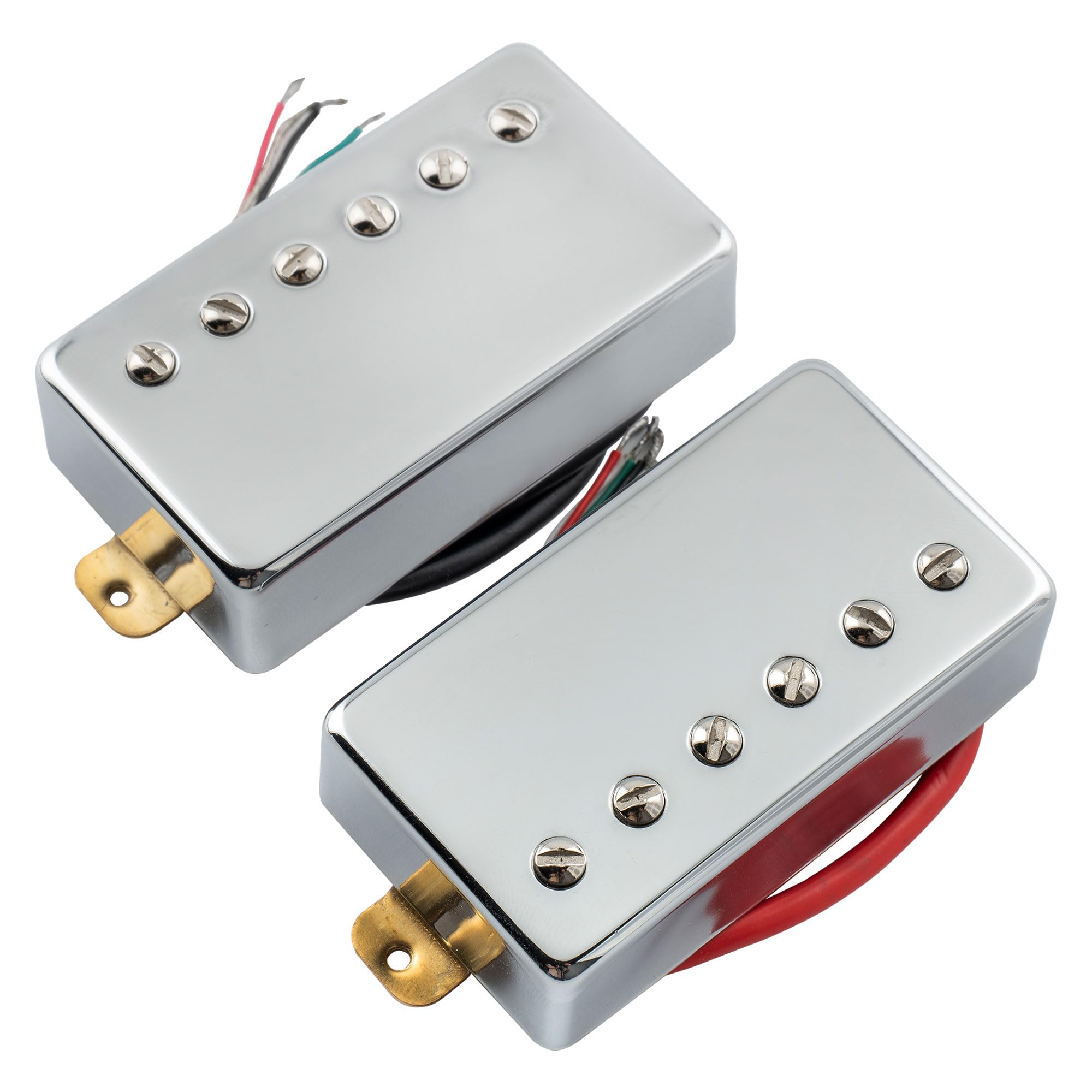 Musiclily Basic Ceramic Magnet Covered Humbucker Neck Bridge Pickup Set for Electric Chrome Guitar,