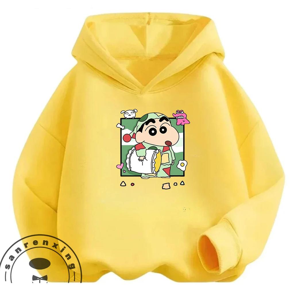 Trendy Street Style Hoodie Kawaii Cartoon Print Casual Outdoor Children Tops Crayon Shin Chan 3 14