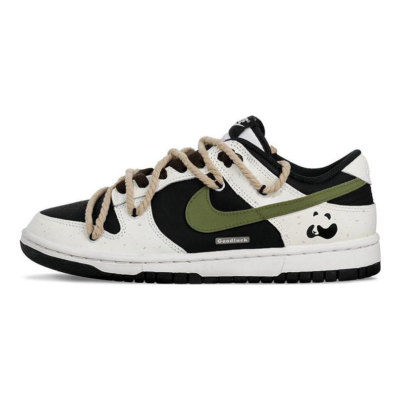 Nike Dunk Low top Skateboard Shoes Women's Black White DD1503-101(Team62-)