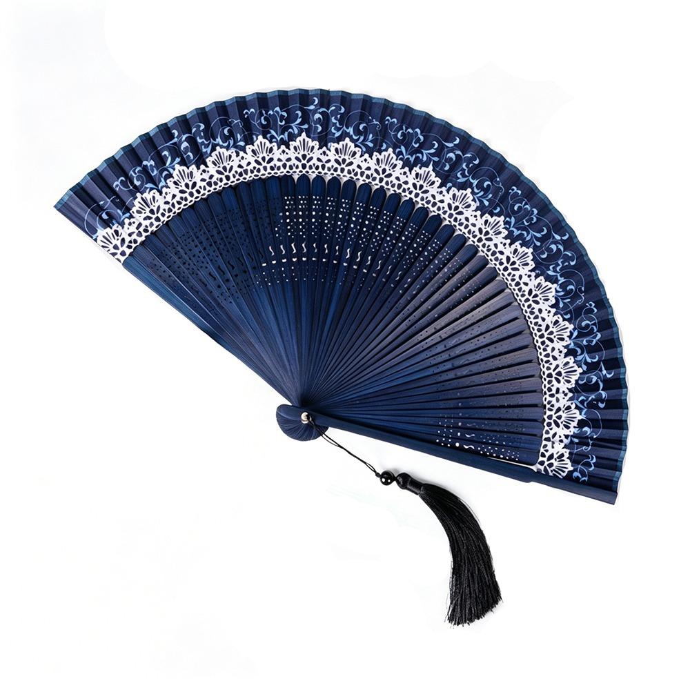 Silk Cloth Color Changing Folding Fan Bamboo Material Dance Fan Elegant Handicraft Fan Summer Use