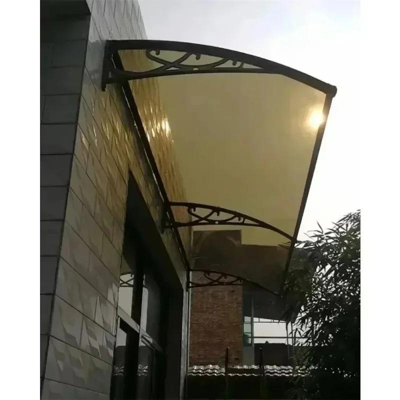 Sunshade Polycarbonate Sunshade Aluminum Alloy Bracket Door and Window Eaves Rain Cover Large-sized Silent Awning