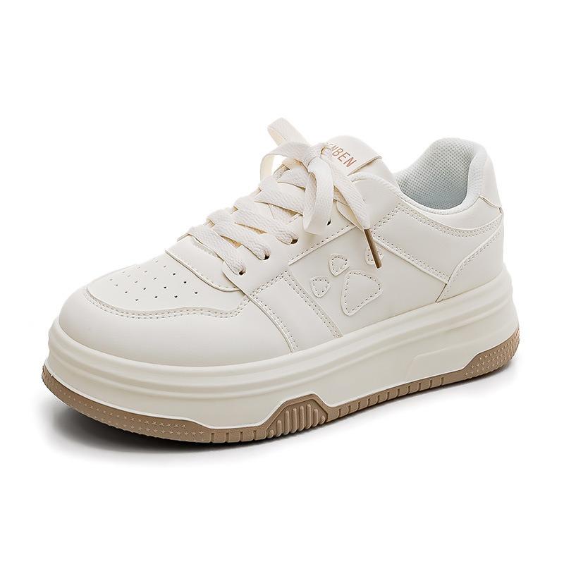 Little white shoes women's spring low-top shoes muffin shoes thick-soled heightening board shoes student casual shoes