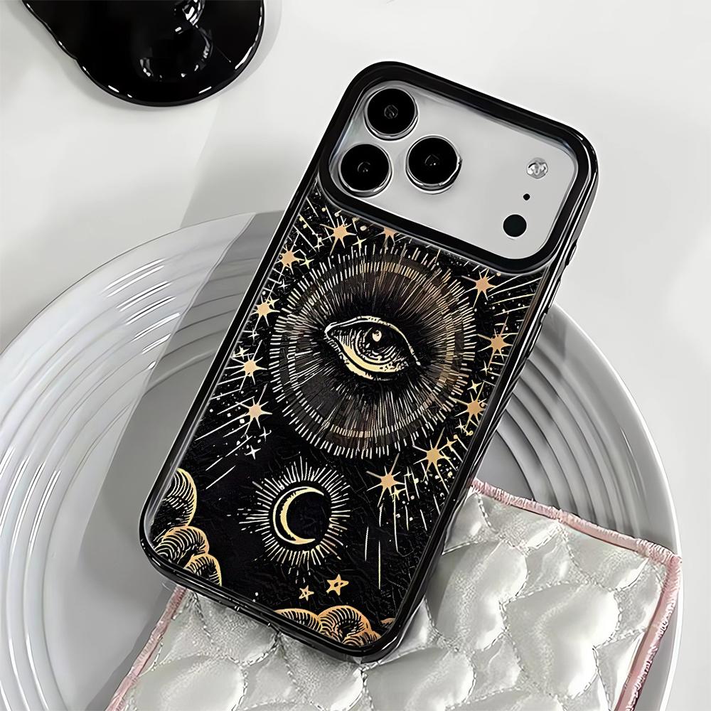 Sun And Moon Eye Pattern Phone Case For IPhone 17 Air 16 15 14 13 12 11 Pro Max XR 14 Plus Shockproof Protective Cover