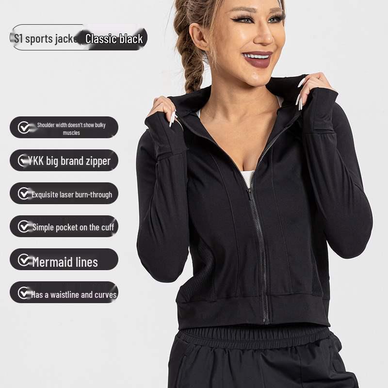 

Женская сетчатая куртка облегающего кроя с деталями лазерной резки для йоги и бега Small