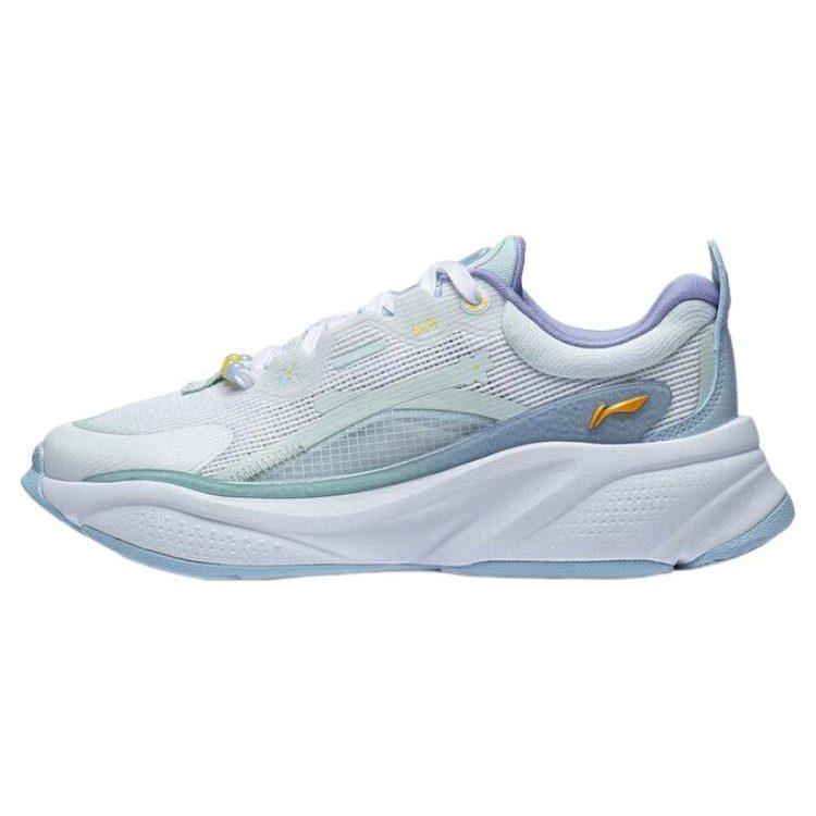 Li Ning Soft Slip Resistant Abrasion Resistant Low top Casual Shoes Women's White Blue AGLT052-4