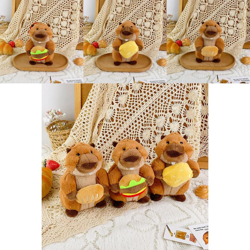 Plush Groundhog Keychain Toy With Pp Cotton Filling For Kids Rewards And Bag Decor