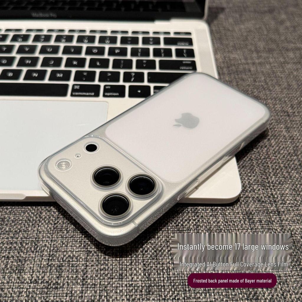Ultra cienkie etui Bayer iP16 Pro z dużą szybką i folią na obiektyw dla Apple 14/15/12/13