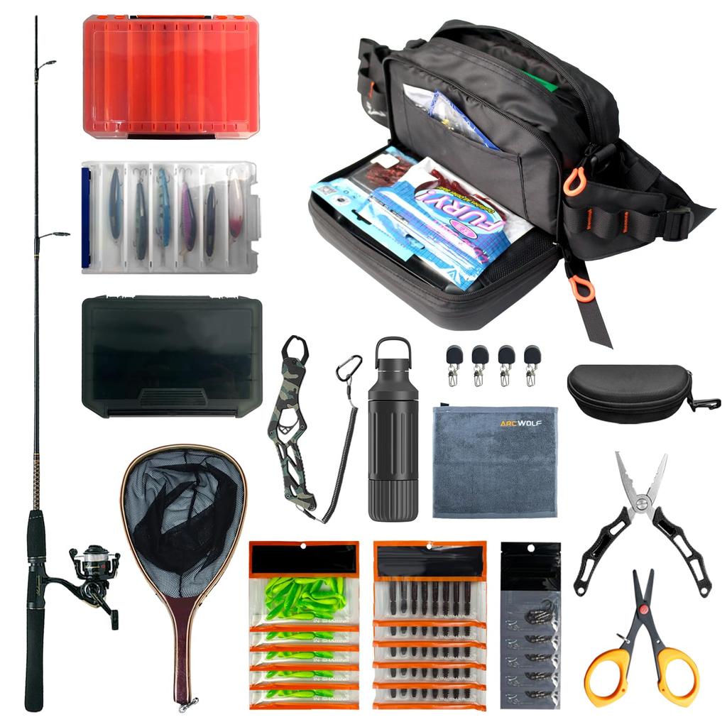 ARCWOLF Fishing Bag, Tackle Bag, Large Capacity