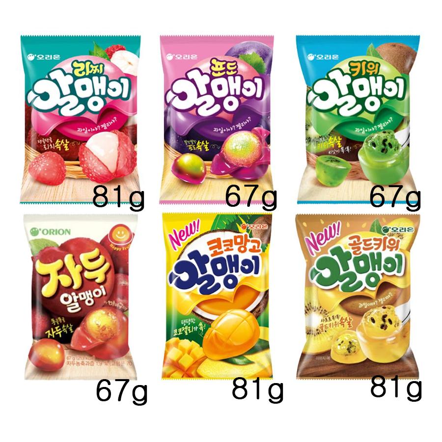 ORION Fruit Core Jelly – 6 Flavors Assorted (Lychee, Grape, Green Kiwi, Plum, Mango, Golden Kiwi) (27 Options)