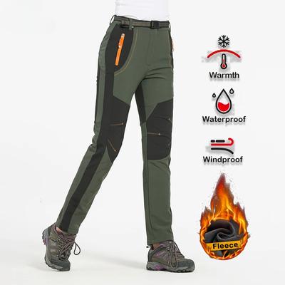 Pantaloni invernali spessi e caldi in pile da donna, impermeabili, per escursionismo, trekking, campeggio, sci, pantaloni softshell, pantaloni antivento