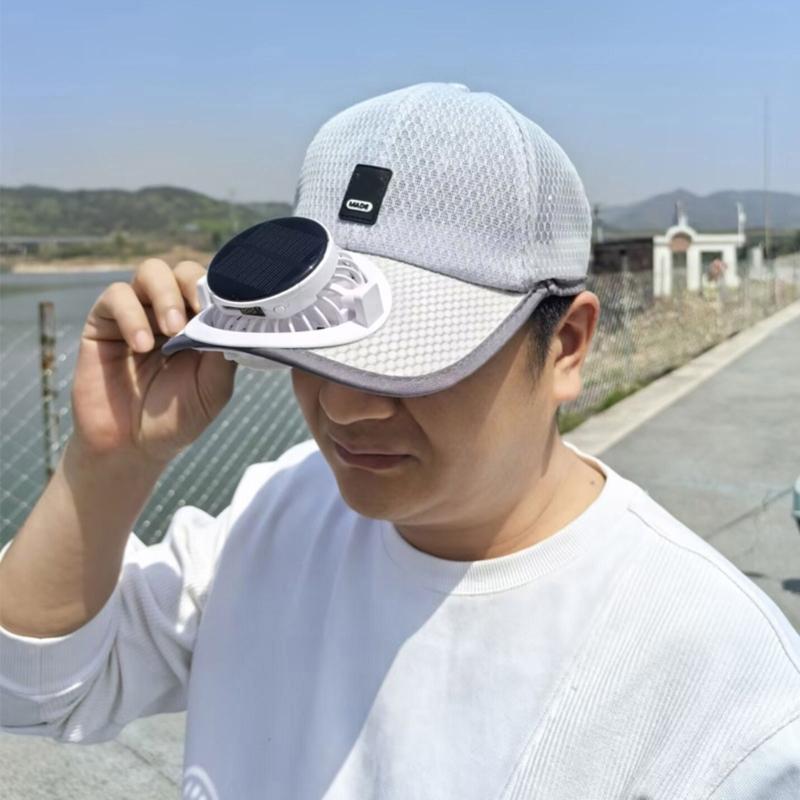 Solar Powered Cooling Fan Hat With USB Charging For Outdoor Activities 600mAh Rechargeable Adjustable Ventilated Sun Hat