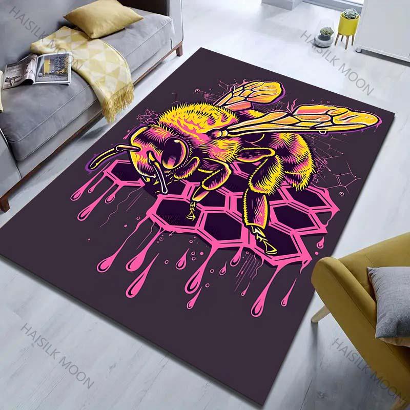 Bees and Hives Personalization Print Carpet for Living Room Bedroom Bedside Sofa Table Floor Mat Home Area Rug Decor Large Size