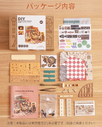 ROBOTIME Miniature House Kit, Dollhouse Kit, DIY Handmade Assembly Model House, Wooden Puzzle, Woodcraft, Interior Decoration, Time-Killing, Relaxing