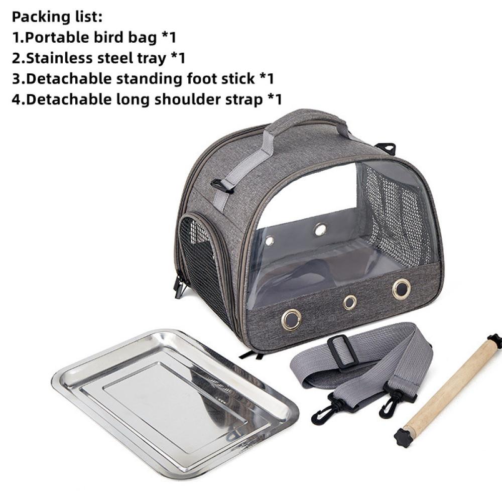 Bird Travel Carrier With Perch Parakeet Backpack Carriers With Stainless Steel Plate Portable Pet Carrier Bag For Bird Cage Accessories