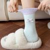 Cute Women's Thickened Socks Soft Middle Tube Socks Simple Warm Home Socks  Autumn Winter