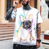 Camiseta de tendencia urbana para hombres y mujeres, estilo hip hop, Harajuku, estampado de león, 100 % poliéster Leica, camiseta de alta calidad, camisetas de marca, tallas S a 5XL