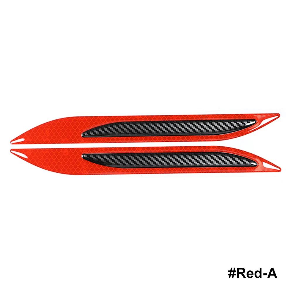 2 szt. Uniwersalne naklejki samochodowe z włókna węglowego na zderzak, odblaskowe paski, ciężarówka, motocykl, naklejki ostrzegawcze anty-zarysowania