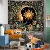 Boho Mandala Tree of Life Tapestry, Sun Moon Hippie Wall Hanging, Aesthetic Bedroom Dorm Living Room Decor