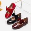 Kinder Mary Jane Schuhe in Weinrot Lackleder mit Schleife
