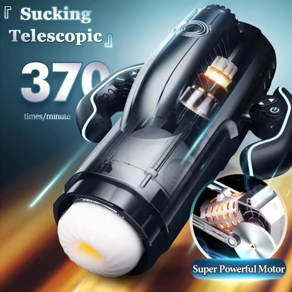 Fully Automatic Masturbator with Gamepad Powerful Vacuum Sucking Blowjob High-Speed Piston Telescopic Heating Male Masturbation