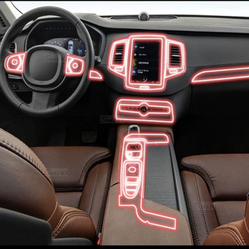 Für 2016- Volvo XC90 Hintere Lüftungsdüse Navigation Zentrale Steuerung Auto Folie Innenraum Zubehör TPU Transparent Schutzfolie