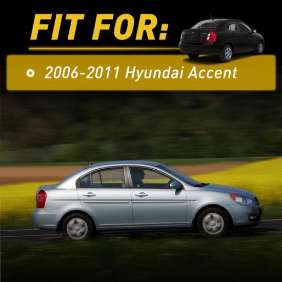 4pcs Outer Door Handle Front & Rear For 2006 - 2011 Hyundai Accent Primed Black