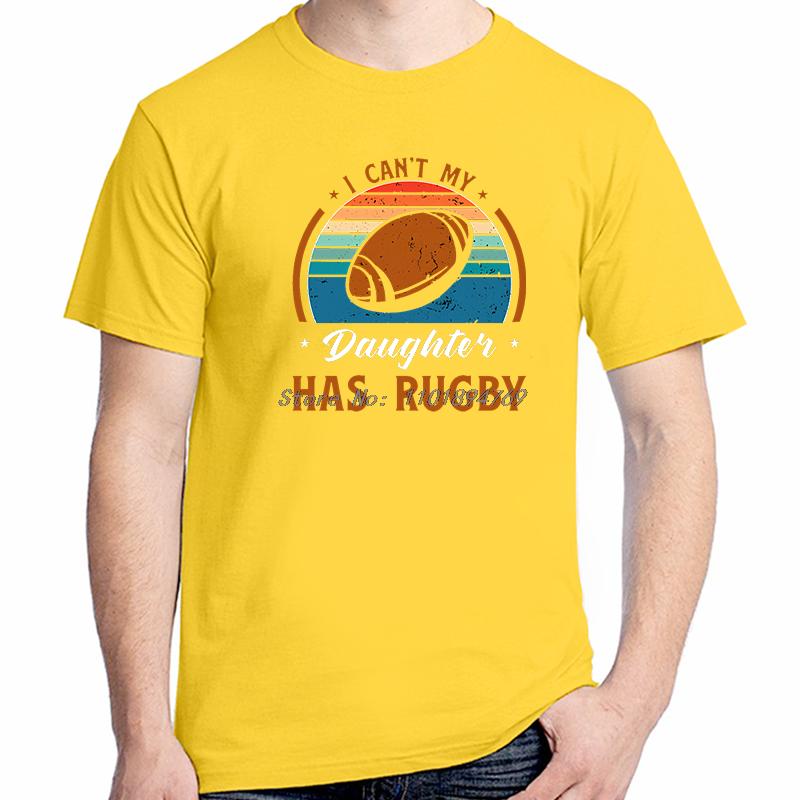 I Cant My Daughters Has Rugby Tshirt Funny Shirts Graphic Tee Tops Tshirt New Arrival Goodvs Short Sleeve Tee Cotton Tshirt