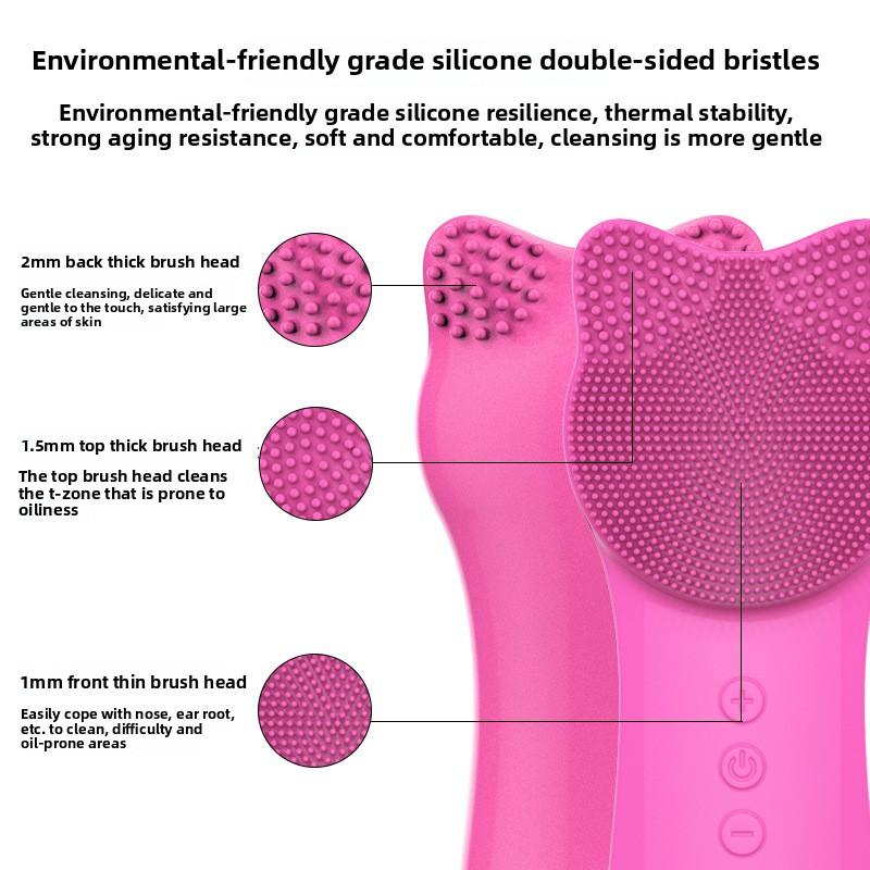 Facial Silicone Cleanser, Vibrating Face Cleanser Waterproof Electric Face Cleanser Pore Cleaner Face Cleanser