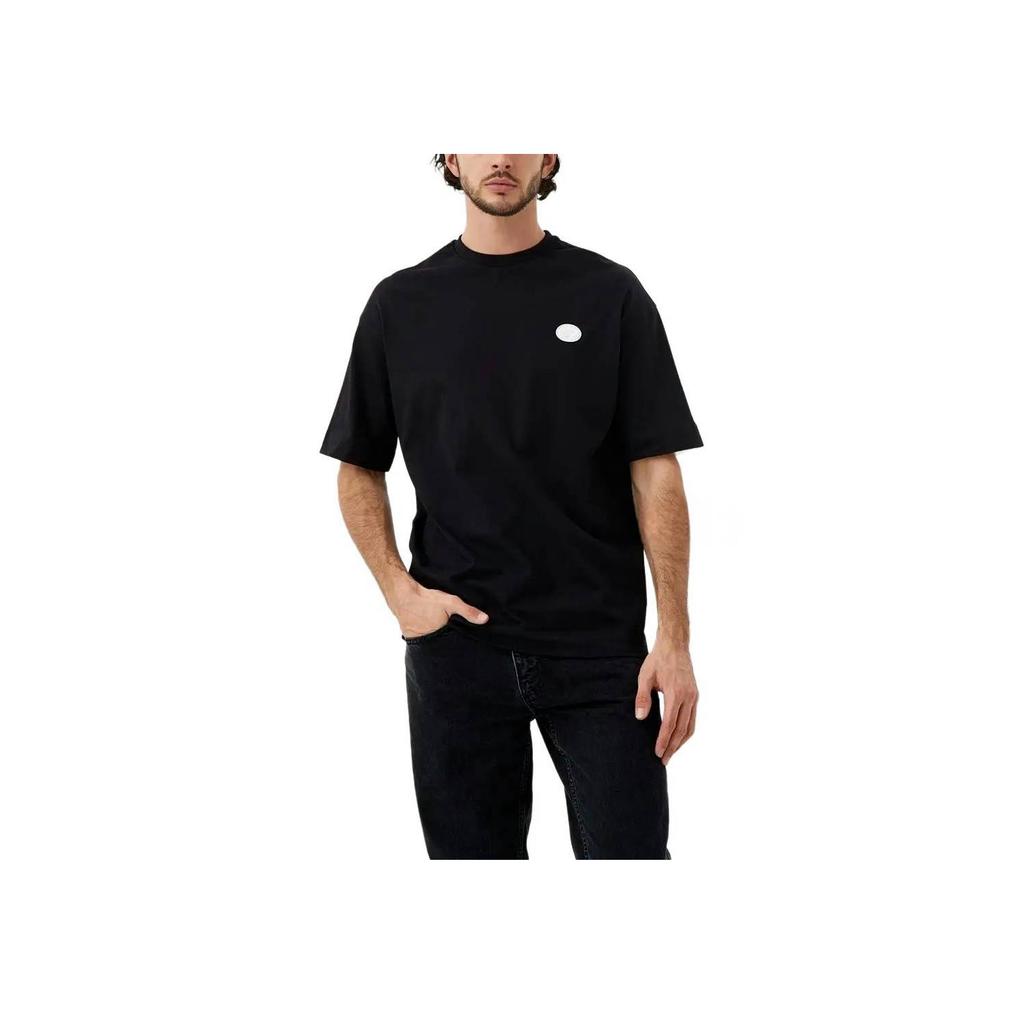 Emporio Armani SS23 Label Straight Cut Round Neck Pullover Short Sleeve T-Shirt Men Tops Black 6L1TA0-1JWZZ-0999