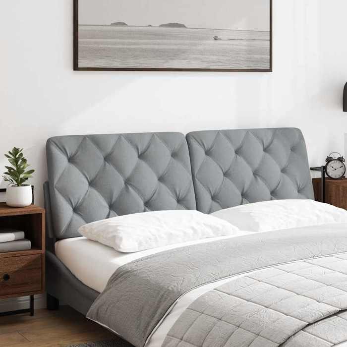 VidaXL Coussin de tête de lit gris clair 160 cm tissu 4019226