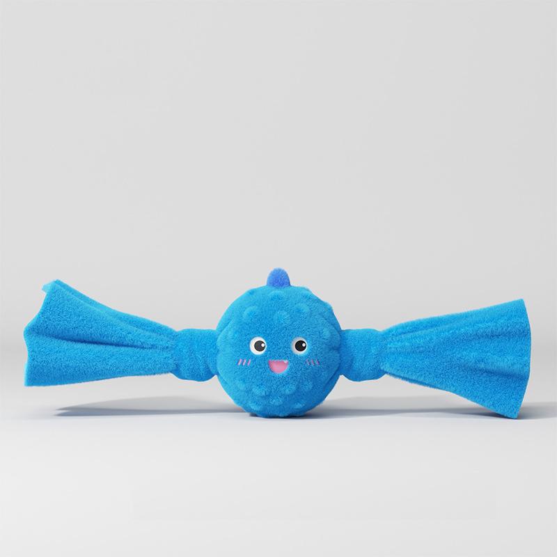 Plush Squeaky Dog Toy Tpr Bite Resistant Teeth Grinding Pet Chew Ball