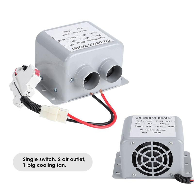 12V 800W Car Heater Windshield Glass Defroster Mist Eliminate 2 Air Outlet 5s Fast Heating for Car Lorry Truck Parking Heater