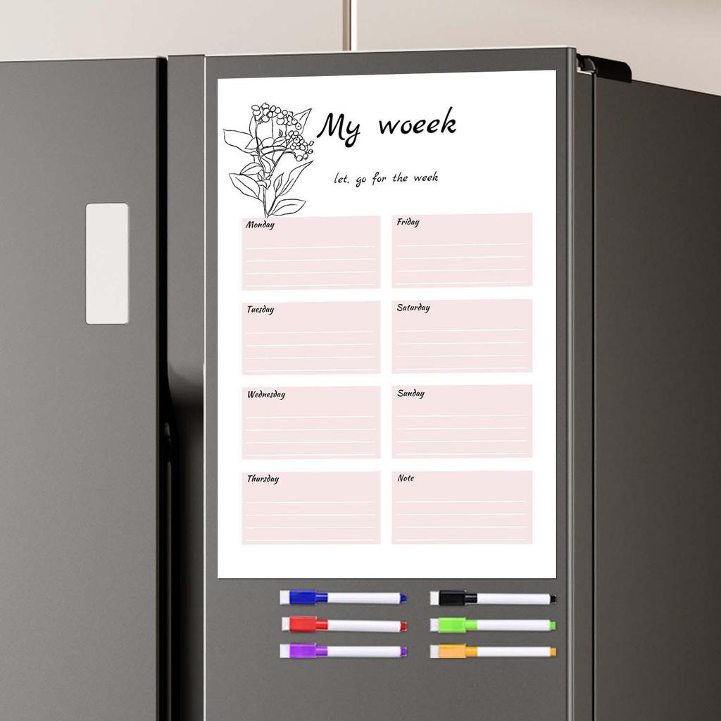 Multi-Style Magnetic Message Board: Wipeable Refrigerator Whiteboard Sticker