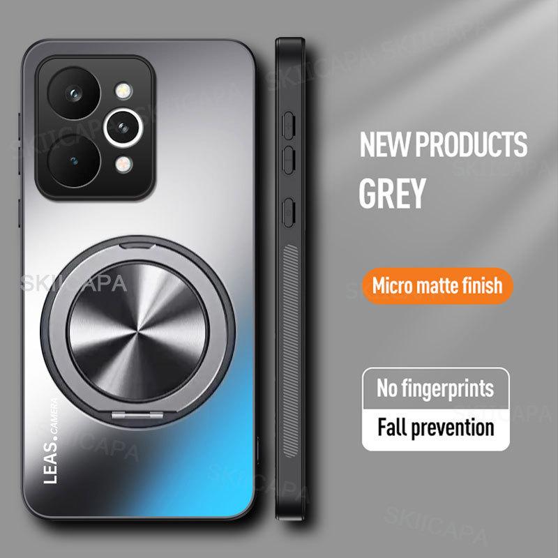 AG Matte Magnetic Case for Realme 15 Pro 5G 360° Rotating Ring Holder Wireless Charging Hard Cover for Realme 15 5G