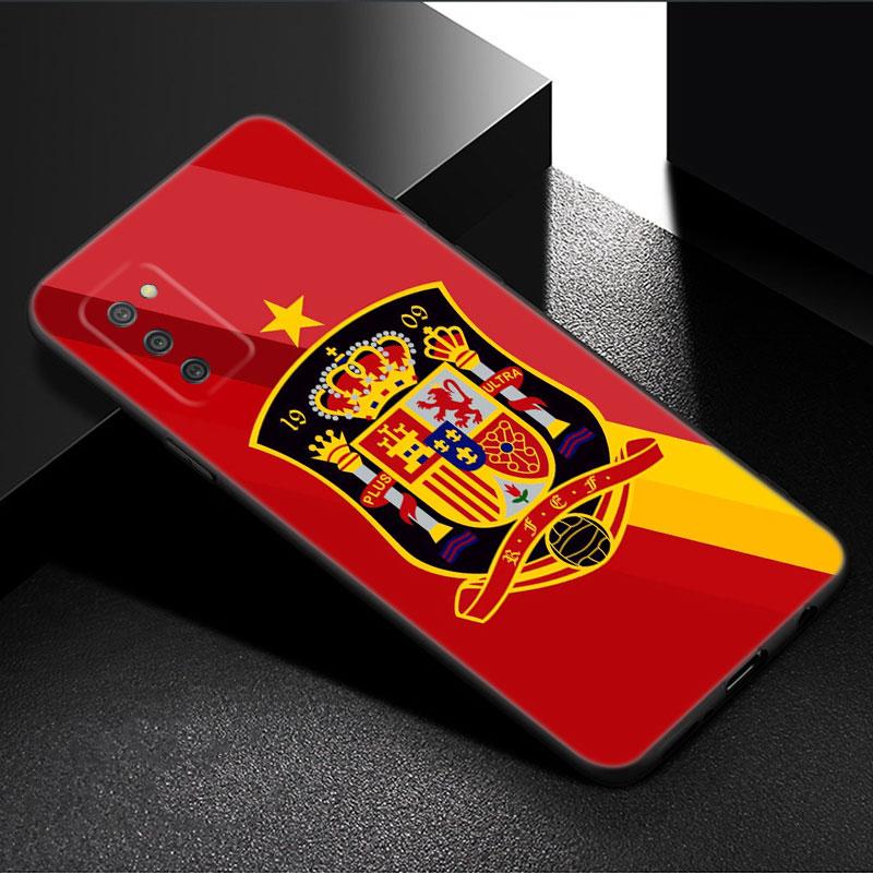 Spain National Flags Phone Case For Samsung Galaxy A01 A03 Core A04 E A02 A05 A10 A20 A21 A30 A50 S A6 A8 + A7 2018 Black Cover